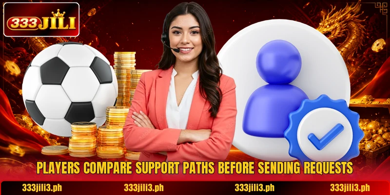 Players compare support paths before sending requests Players compare support paths before sending requests