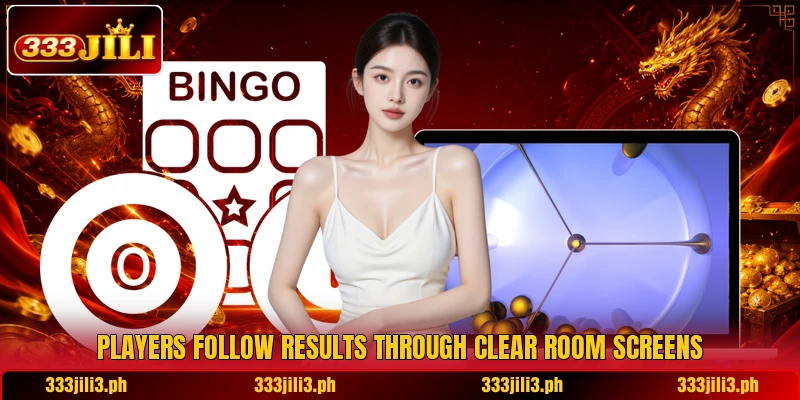 Players follow results through clear room screens Players follow results through clear room screens