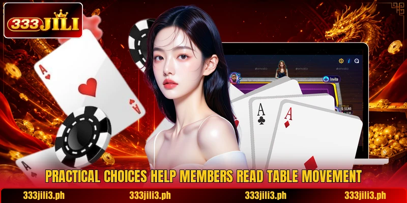 Practical choices help members read table movement Practical choices help members read table movement