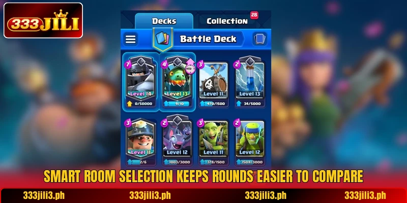 Smart room selection keeps rounds easier to compare Smart room selection keeps rounds easier to compare